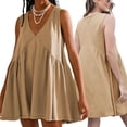 thumbnail image 1 of EFINNY Women's Summer Sleeveless Dress Casual Loose V Neck Sundress A line Babydoll Dresses with Pockets, 1 of 8