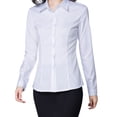 thumbnail image 1 of EFINNY Womens Button Down Shirts Long Sleeve Work Dress Shirts, Ladies V Neck Collared Business Casual Blouses, 1 of 8