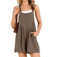 thumbnail image 1 of EFINNY Womens Casual Sleeveless Strap Loose Adjustable Jumpsuits Stretchy Shorts Romper with Pockets, 1 of 8