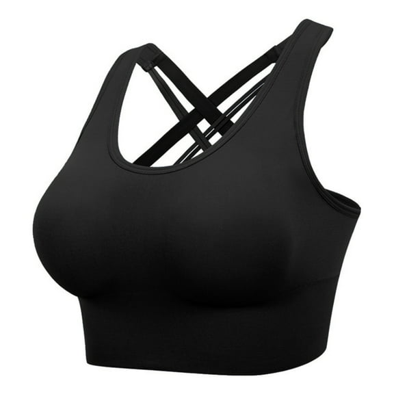 EFINNY Womens Seamless Sports Bra Cross Back High Strength Shockproof Non-Slip High Elastic Running Fitness Underwear