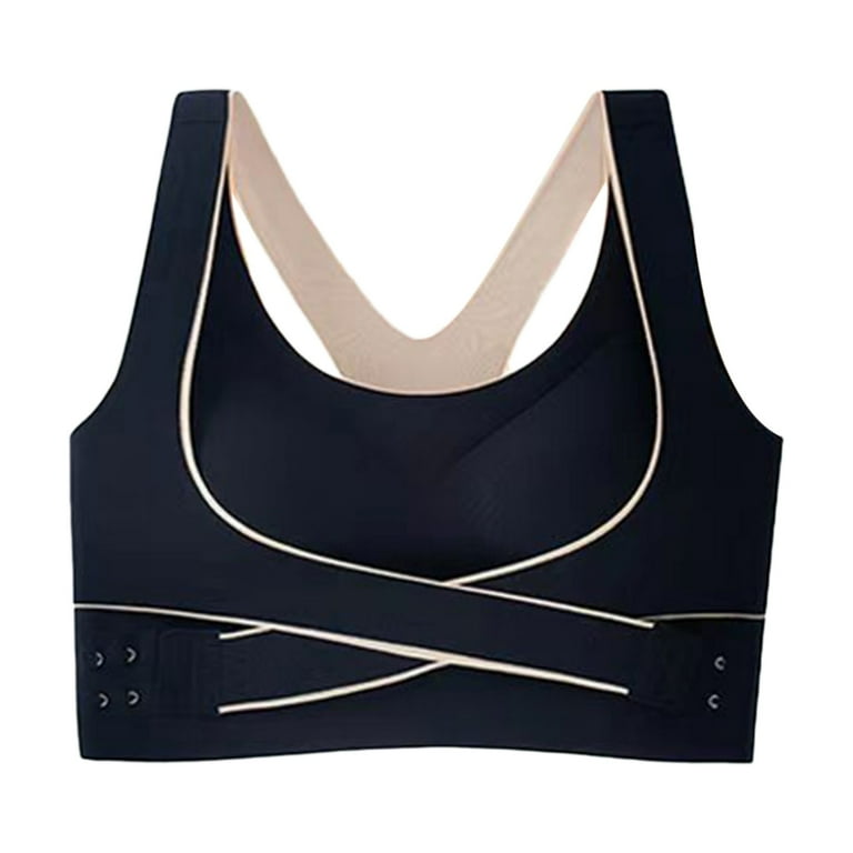 EFINNY Womens Sports Bra Seamless and Front Cross Straps Design Shockproof Sports Underwear