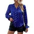 thumbnail image 1 of EFINNY Womens V-Neck Top Solid Color Button Down Shirts, 1 of 7