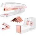 thumbnail image 1 of EFISH Desk Accessory 3 Kit,Tape Dispenser,Staples Remover,Acrylic Stapler Set with Free 1000pcs 26/6 Staples -(Rose Gold), 1 of 7