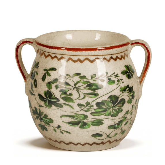 EFISPSS Elegant Hand-Painted Ceramic Flower Vase, Cream with Green ...