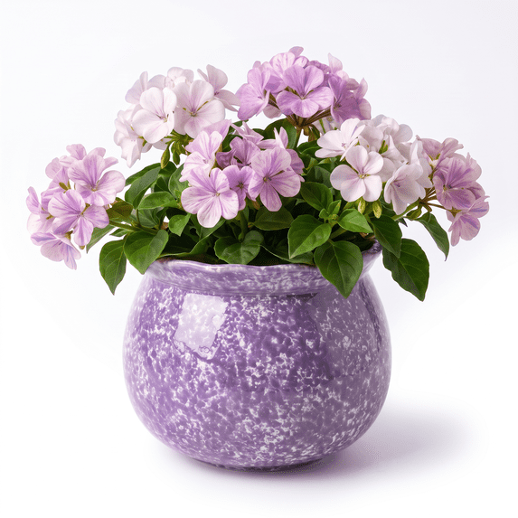 EFISPSS Hand-Patted Glaze Self Watering Ceramic Planter with Inner Clay Pot, 6 Inch Lavender Purple African Violet Pots, Easy Care Indoor Plant Pot, Home Decor