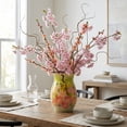 thumbnail image 1 of EFISPSS 8 Inch Pink Blossom Branch Ceramic Flower Vase, Vintage Hand Painted Vase for Kitchen Shelf, Living Room Decor, 1 of 7