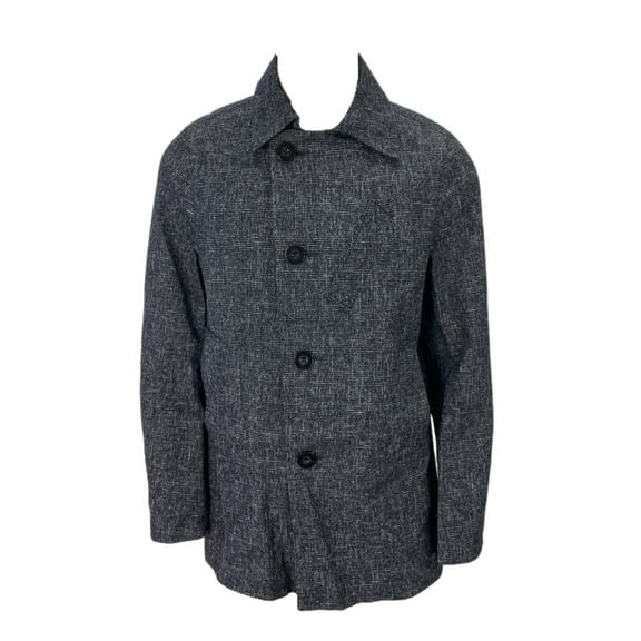 EFM by Donrad Duncan Men's Classic Short Trench Coat, Black, XL