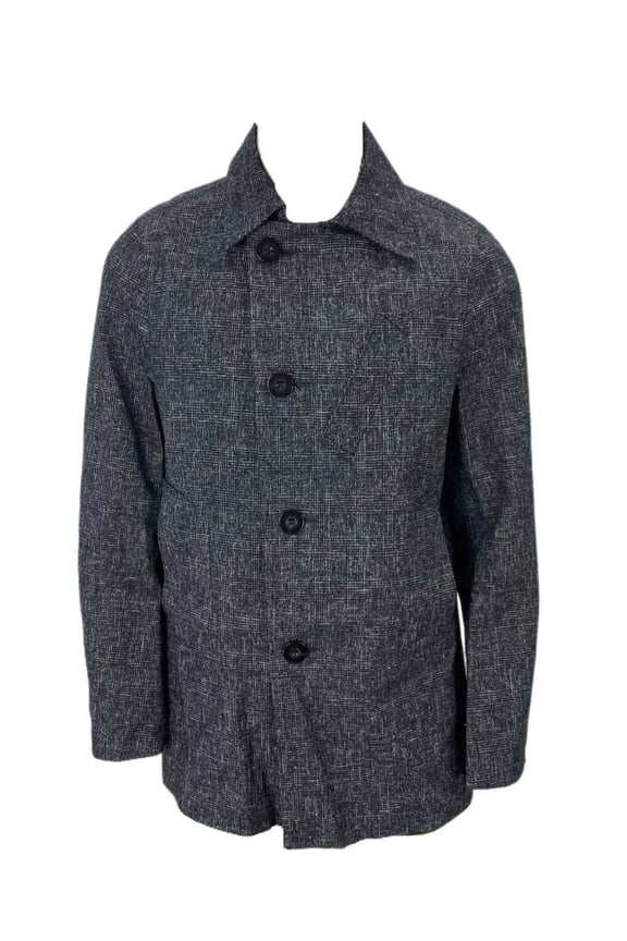 by Donrad Duncan Men's Classic Short Trench Coat, Black, XL