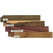 EFP Artisan Woods Tropical Hardwood Pen Blanks - Mixed - 12 Pieces - Includes Purpleheart, Teak, Wamara & Ipe