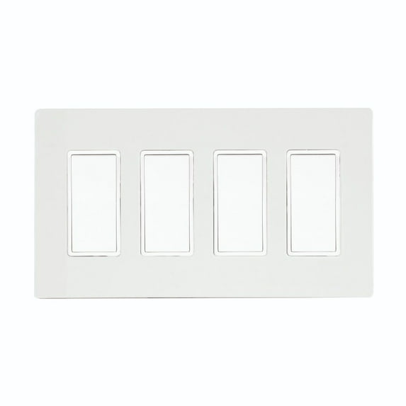 Eurofase Heating - Simple Switch Wall Plate and Gang Box - 20 Amp Per Pole-White Finish-Four Switch What's Included