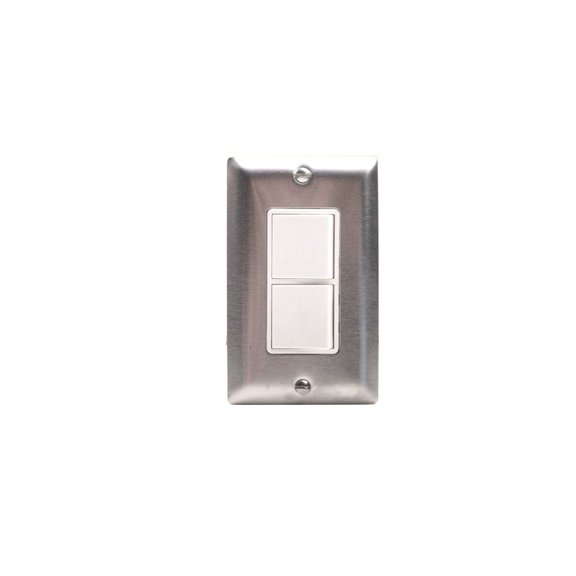 EFSWPS-Eurofase Heating-Single Duplex Switch Wall Plate and Gang Box - 20 Amp Per Pole-Silver Finish