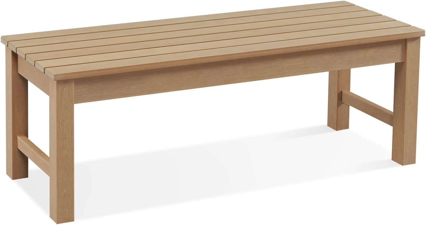 EFURDEN Garden Bench, Poly Lumber Outdoor Bench , Weatherproof 2Person