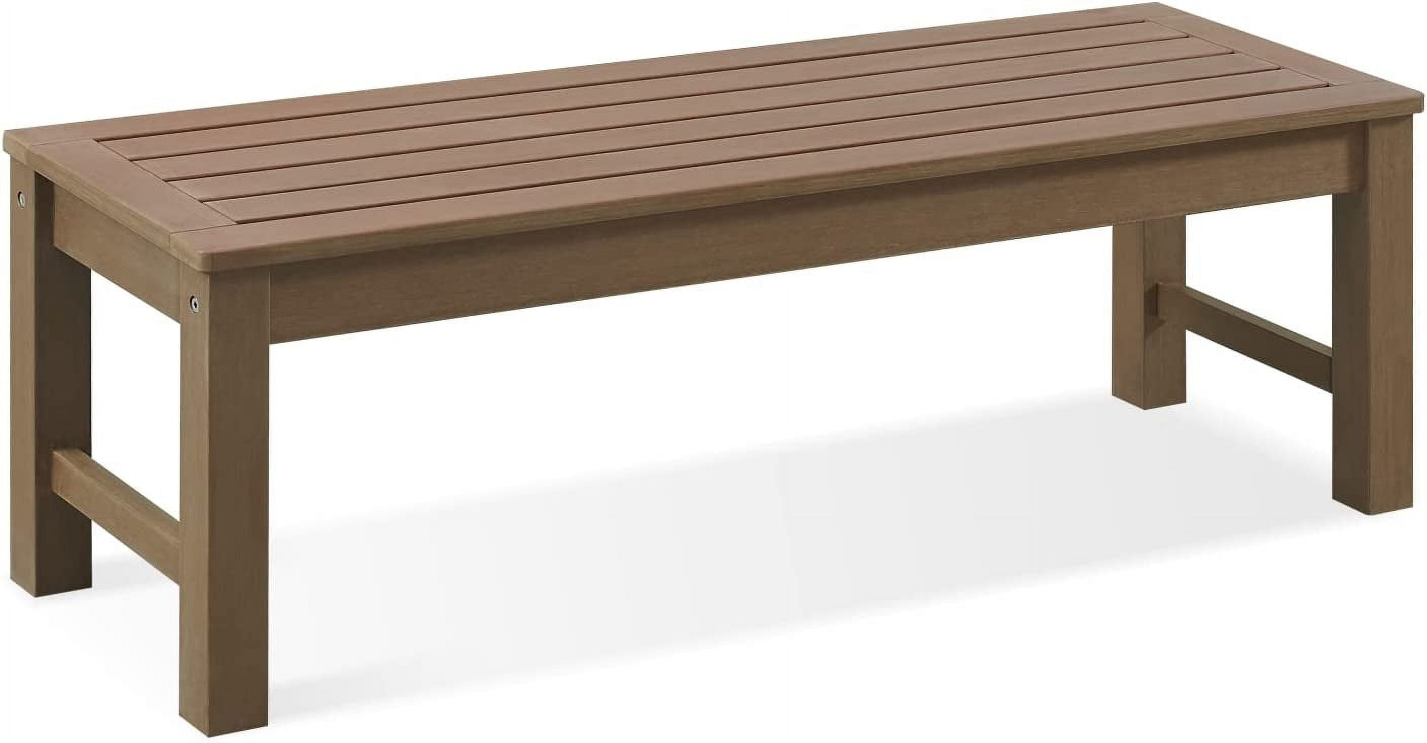 EFURDEN Knight Bench, Two Person Outdoor Poly Lumber Patio Backless