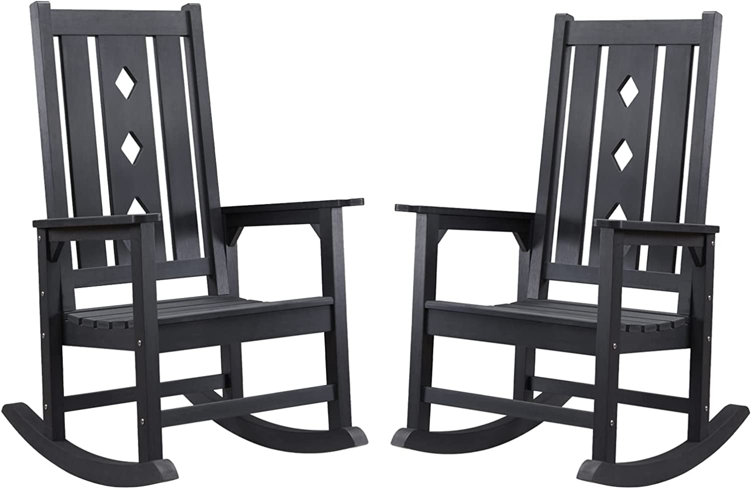 EFURDEN Rocking Chair Set of 2, OverSized and Weather Resistant Patio