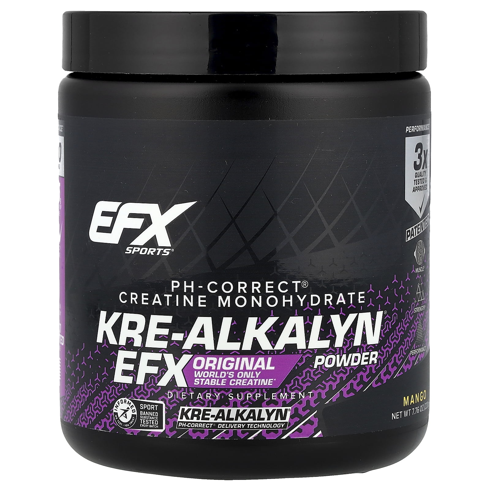EFX Sports Kre-Alkalyn EFX Powder, Mango, 7.76 oz (220 g EFX Sports Kre-Alkalyn EFX Powder, Mango, 7.76 oz (220 g