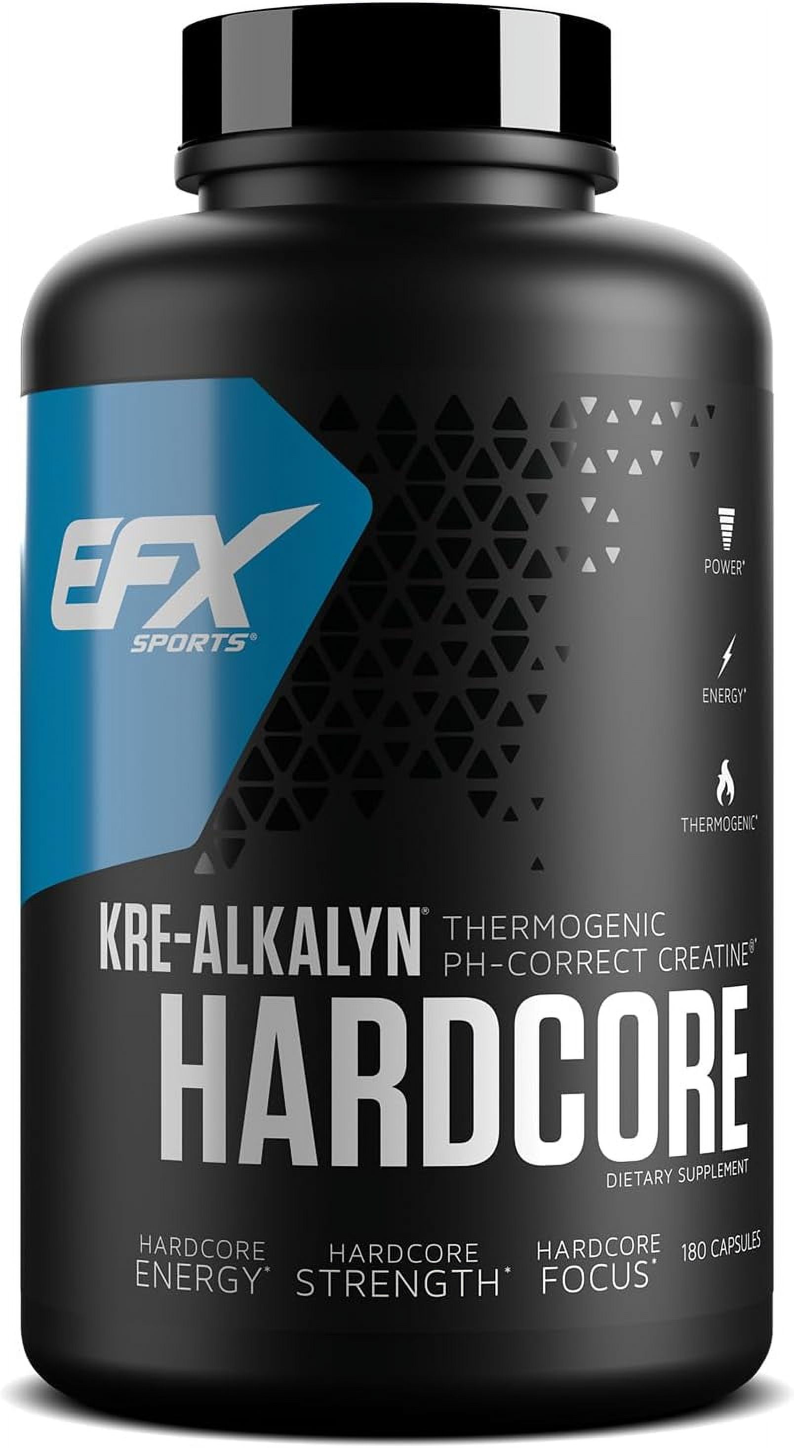 EFX Sports KreAlkalyn Hardcore , Thermogenic pH Correct Creatine Monohydrate Pill Supplement