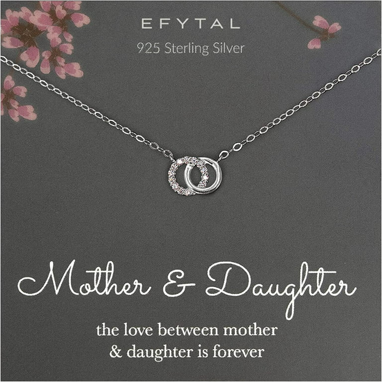EFYTAL Gifts for Mom from Daughter, 925 Sterling Silver Two