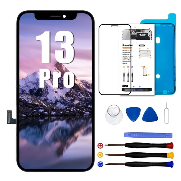 HC for iPhone 13 Pro Screen Replacement Kit 6.1'' LCD 3D Touch Display Digitizer Assembly  (A2483 A2636 A2638 A2639 A2640) with Repair Tools Screen Protector Waterproof Adhesive