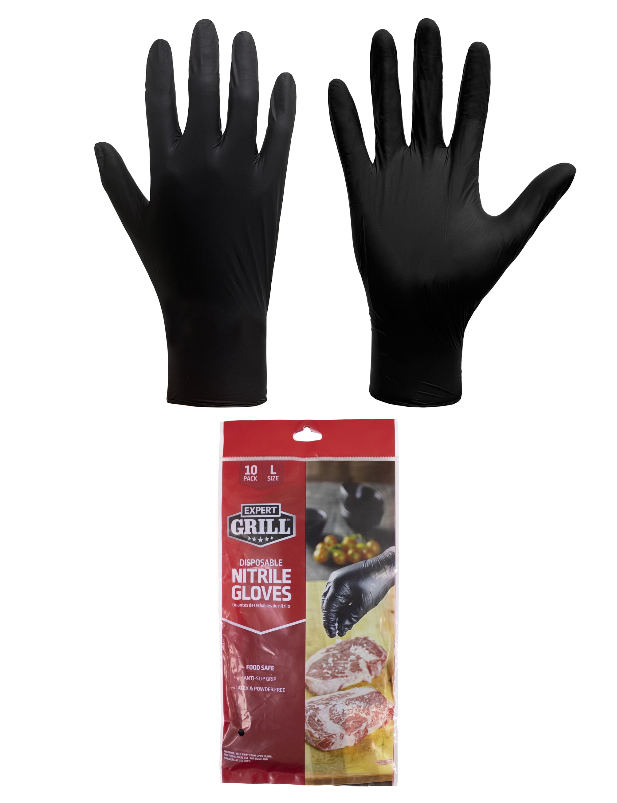 Grease Monkey Black Disposable Bbq Gloves Expert Grill Nitrile
