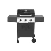 Expert Grill, 3-Burner Propane Gas Grill with Side Table and Wheels, Black