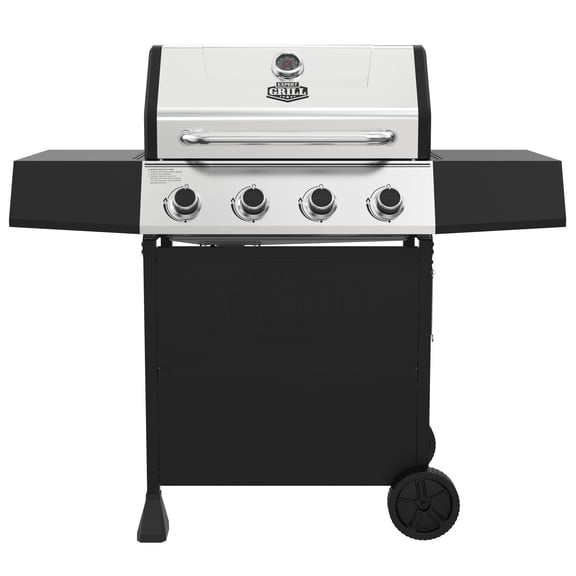 Expert Grill 4-Burner Propane Gas Grill with Side Shelves and Wheels, Model EX5704430716002