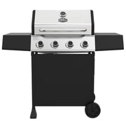 Expert Grill 4-Burner Propane Gas Grill with Side Shelves and Wheels, Stainless Steel