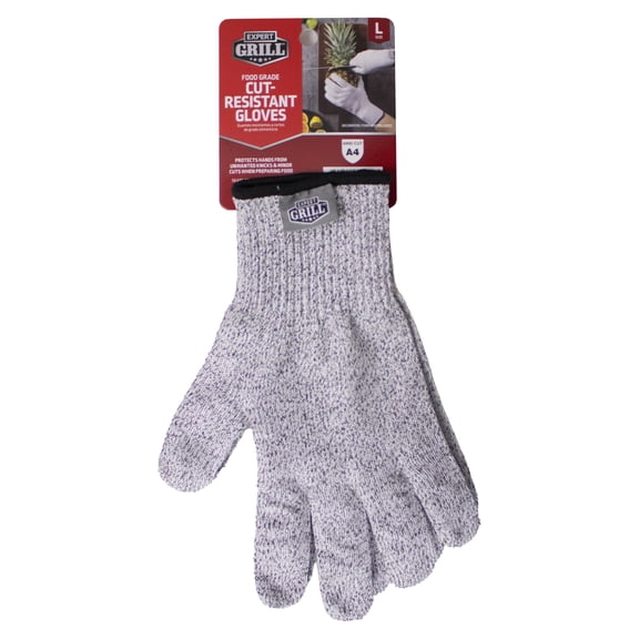 Expert Grill Cut Resistant Knitting Gloves, ANSI CUT A4, One Size Fits Most, Washable Food Grade