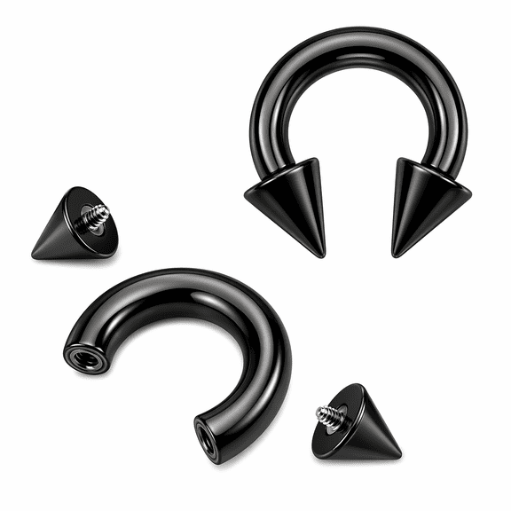Luxe Modz Spike Horseshoe Rings Circular Barbells Septum Earrings Piercings Jewelry for Women Men Sold Individually