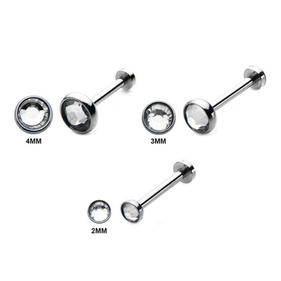 EG Gifts Internally Threaded Micro Body Jewelry Stud Labret Lip Ear 18 Gauge