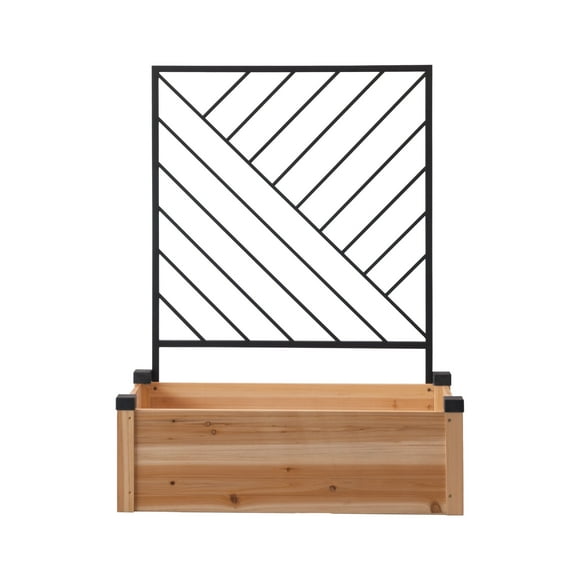 Expert Gardener Wooden Raised Bed with Metal Trellis, 2.6 CU FT