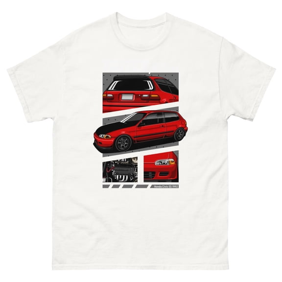 EG type r si hatchback T-shirt (White, S)