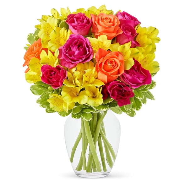 EG2i Mixed Flowers in A Glass Vase