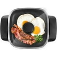 thumbnail image 1 of EG808 8” x 8" Non-stick Electric Skillet, Dishwasher Safe with Tempered Glass Vented Lid, Rapid Heat Up, 600W, Black, 1 of 8