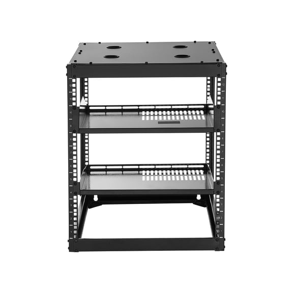 EGBHDSFT 12U Open Frame Network Rack - 23" Deep, 500lb Capacity, Wall/Floor Mount - Server Rack for IT Equipment