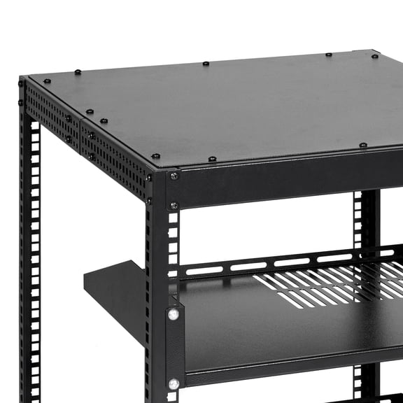 EGBHDSFT 15U Open Frame Server Rack - 23''-40'' Adjustable Depth, 4 Post AV Rack with Casters