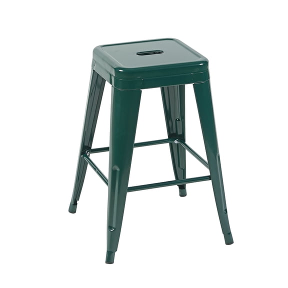EGBHDSFT 24 Inch Counter Height Stools Set of 4, Emerald Green Metal Bar Stools - Kitchen Island/Bar