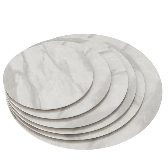 EGBHDSFT 28 Round Tempered Glass Tabletop - Marble Design Gray Dining/Coffee Tabletop