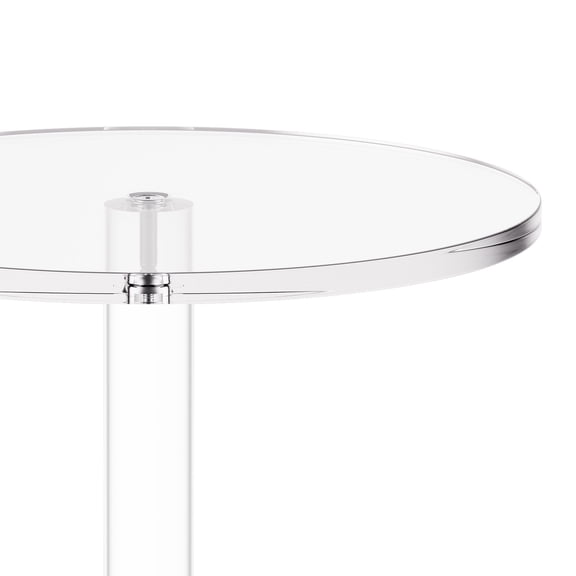 EGBHDSFT Acrylic Drink Table - Clear 10 Round End Table Modern Cake Stand for Coffee & Snacks