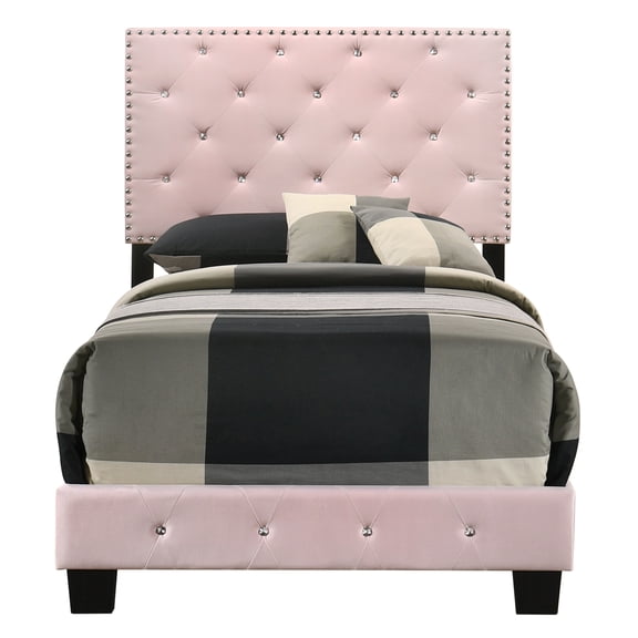 EGBHDSFT Charming Pink Twin Bed For Kids - 77D, Durable Design