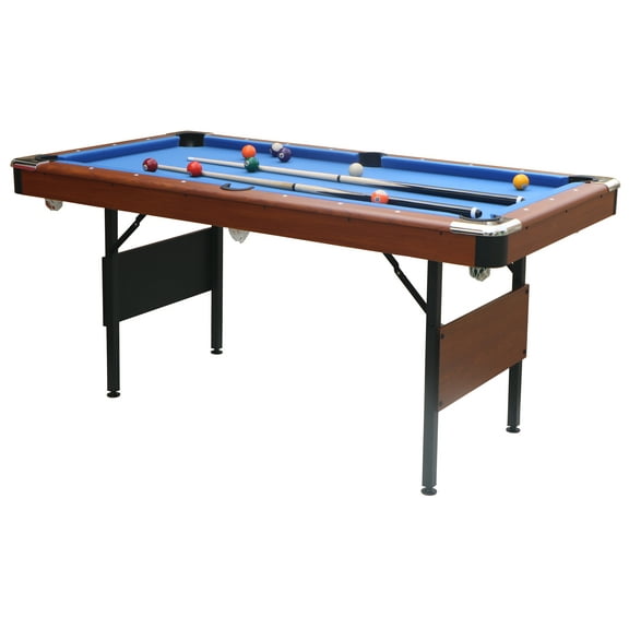 EGBHDSFT Childrens Billiard Pool Table 63.8" Blue Velvet Game Table with MDF Construction - Perfect for Family Fun