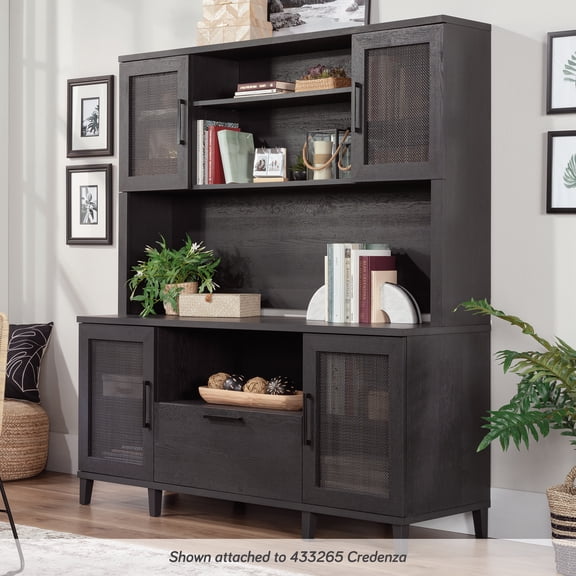 EGBHDSFT Coastal Hutch with Storage, Black Finish