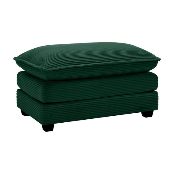 EGBHDSFT Corduroy Ottoman Footstool - Green - For Sofas & Chairs