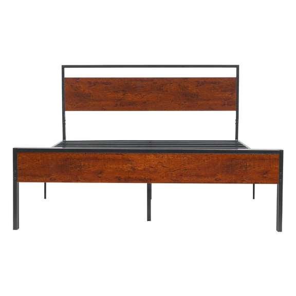 EGBHDSFT King Size Metal Platform Bed Frame with Headboard & Storage 14 Inch