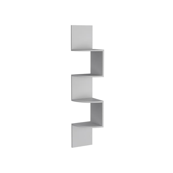 EGBHDSFT Roy Corner Floating Shelf, 4 Tier Display, White Modern Shelf