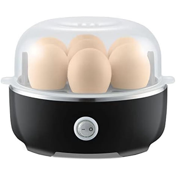 EGC115B Easy Egg Cooker Electric 7-Egg Capacity, Soft, Medium, Hard-Boiled Egg Cooker with Auto Shut-Off, Measuring Cup Included, BPA Free, Classic Black