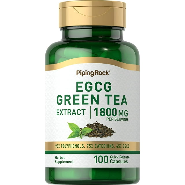 Piping Rock EGCG Green Tea Extract 1800mg Herbal Vitamin Pills, 100