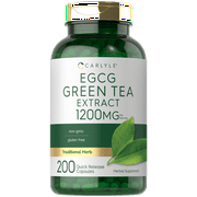 EGCG Green Tea Extract Supplement | 1200mg | 200 Capsules | by Carlyle