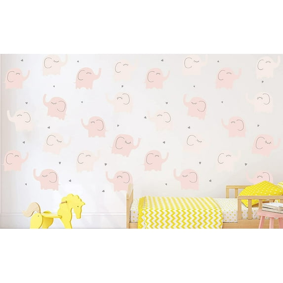 EGD Kids Wall Stickers – Pink Elephants (L Size / 30 Pcs)