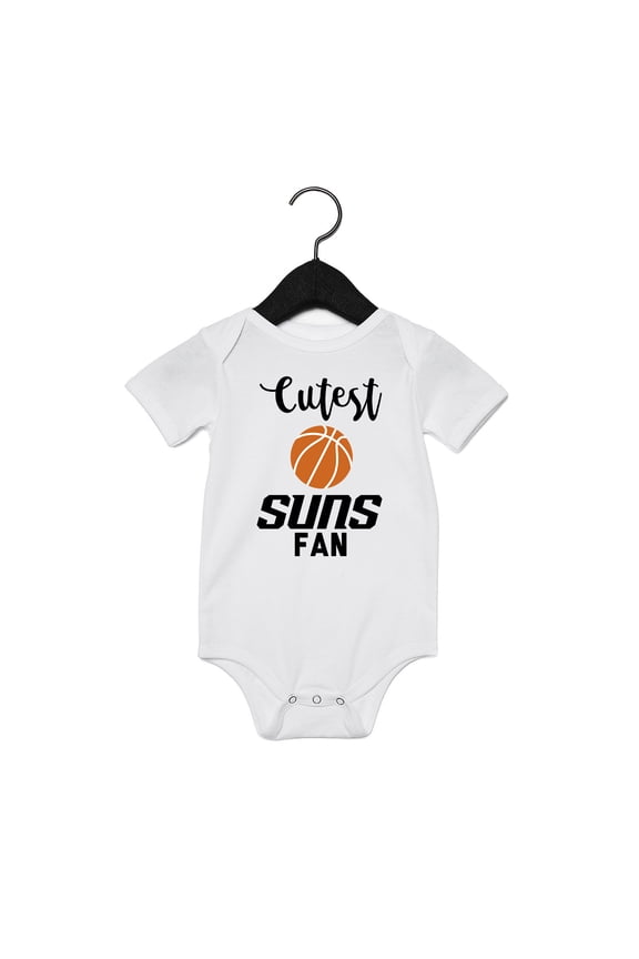 Cutest Fan Basketball Quote Baby Bodysuit White (12-18 Months)