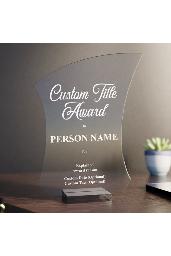 Trophy Plaque with Multiple Options for Customization, Acrylic